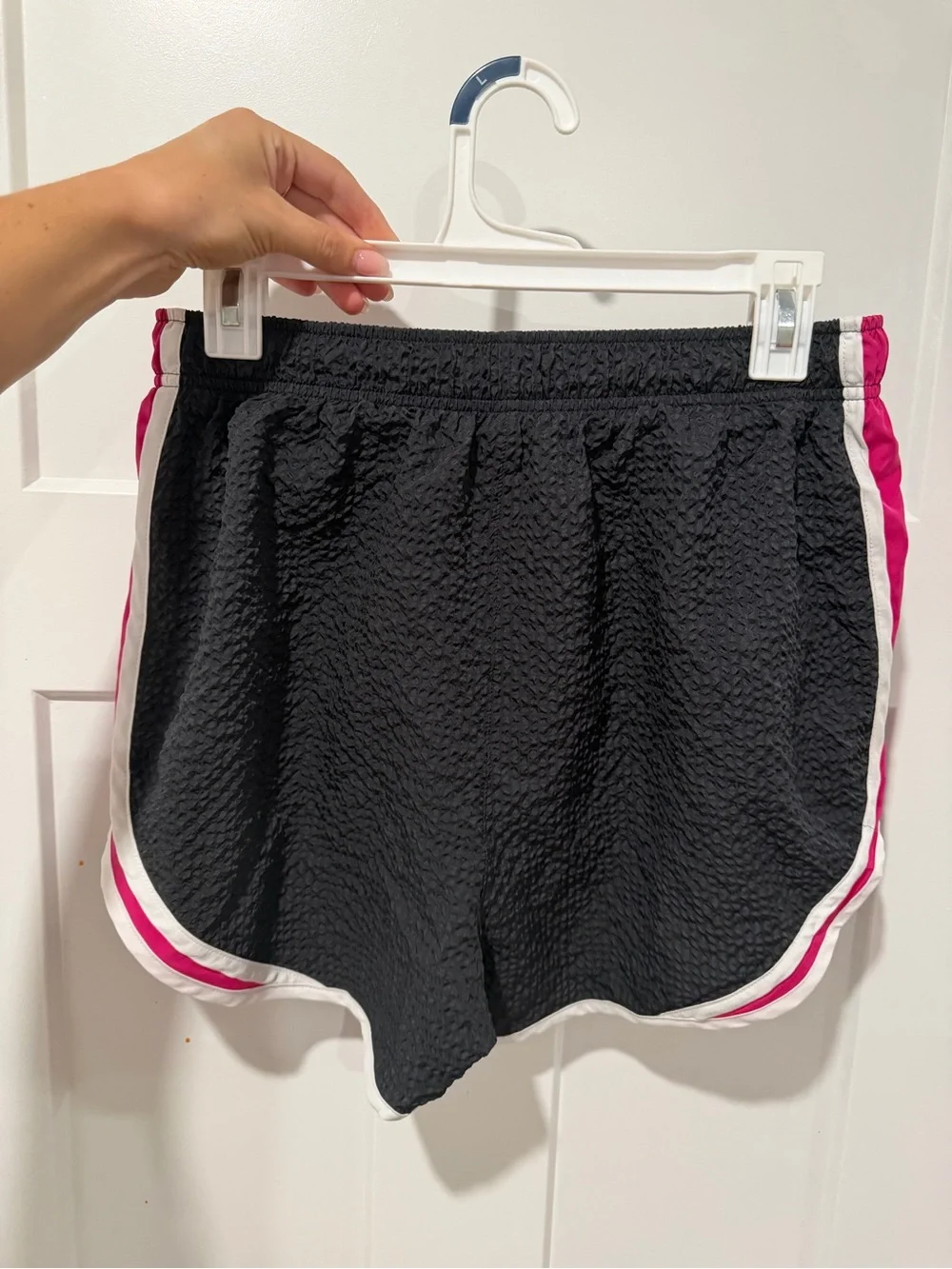 Nike Black Athletic Shorts with Pink Side Panels